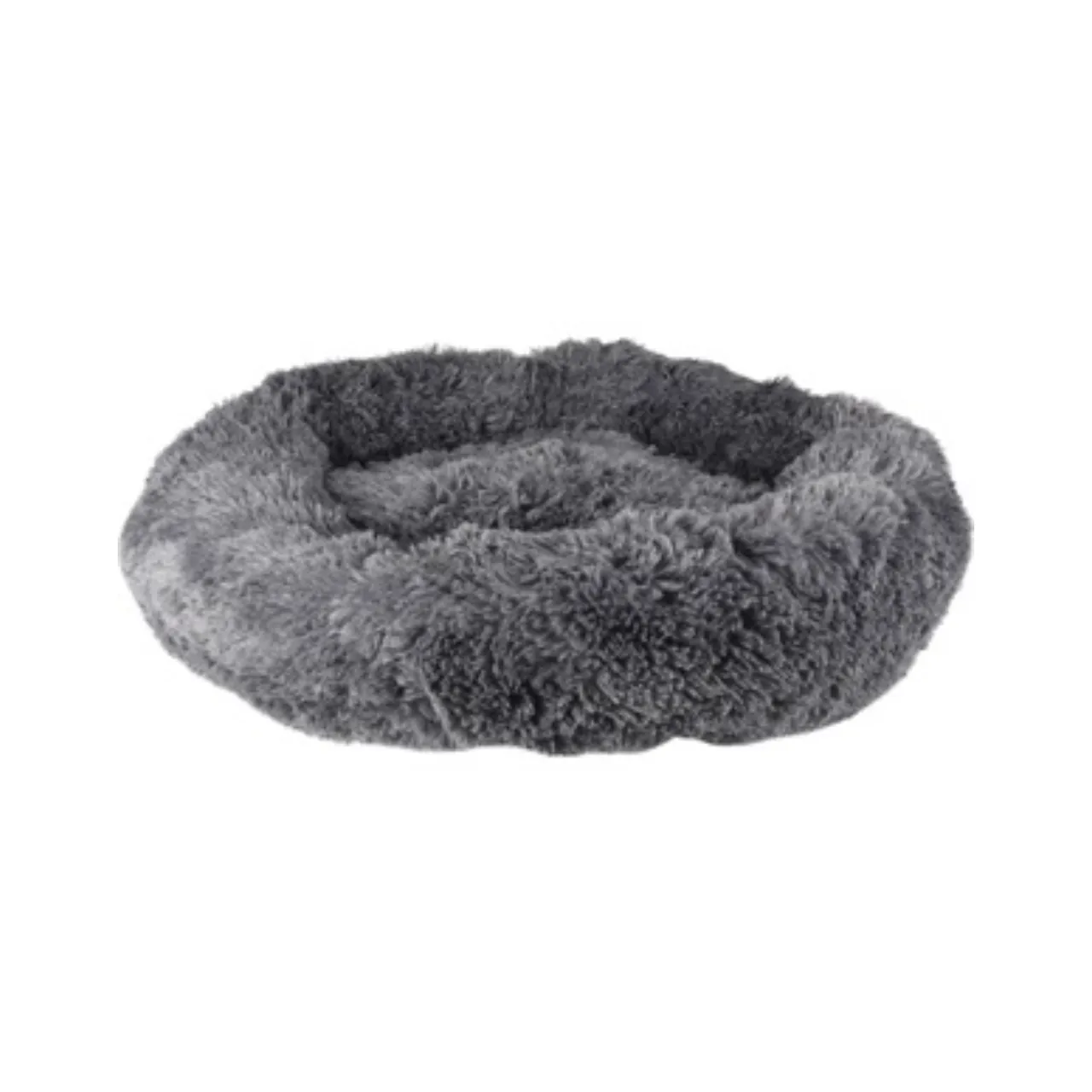 Cushion Krems fluffy rund hundeseng medium grå